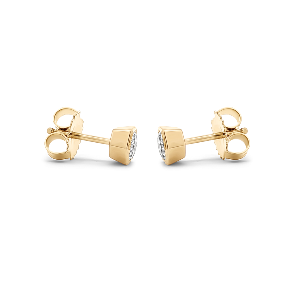 14K Yellow Gold Hexagon Lab-Grown Diamond Stud Earrings – 0.60ctw