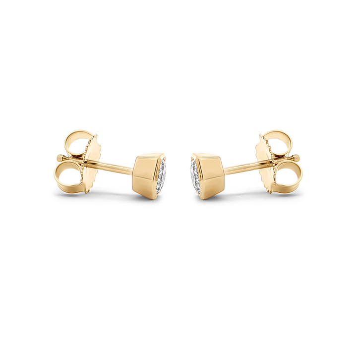 14K Yellow Gold Hexagon Lab-Grown Diamond Stud Earrings – 0.60ctw