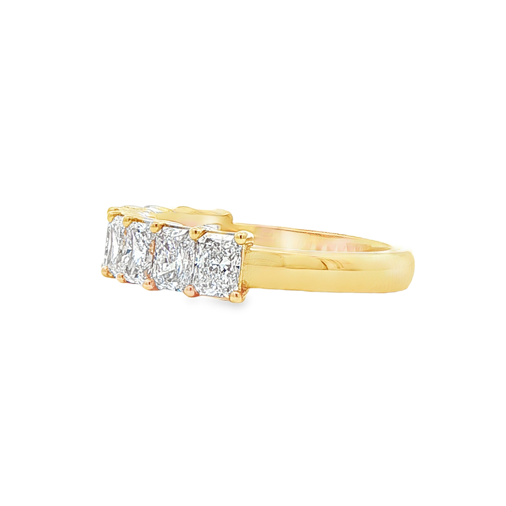 14K Yellow Gold Lab Diamond Radiant Cut Anniversary Band – 2.75ctw, Size 6.25, 3.7g