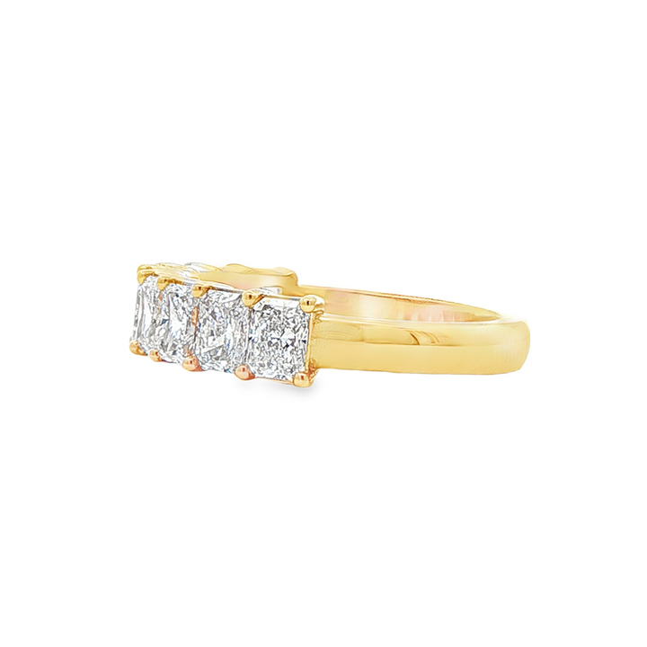 14K Yellow Gold Lab Diamond Radiant Cut Anniversary Band – 2.75ctw, Size 6.25, 3.7g