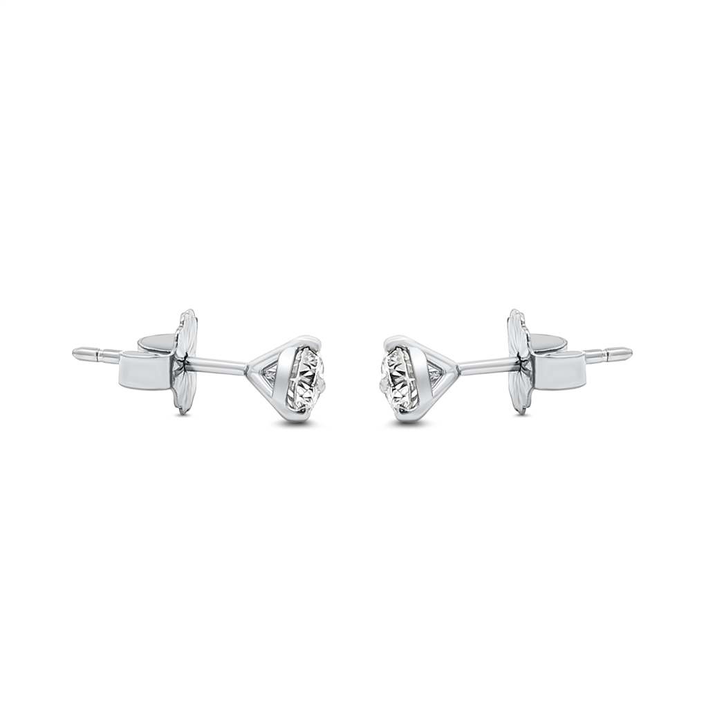 14K White Gold Lab-Grown Diamond Martini Stud Earrings – 0.50 CTW