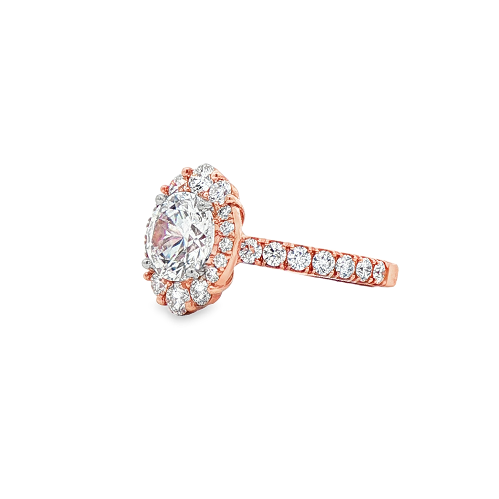 14K Rose Gold Ornate Semi-Mount Engagement Ring – 0.85ctw.