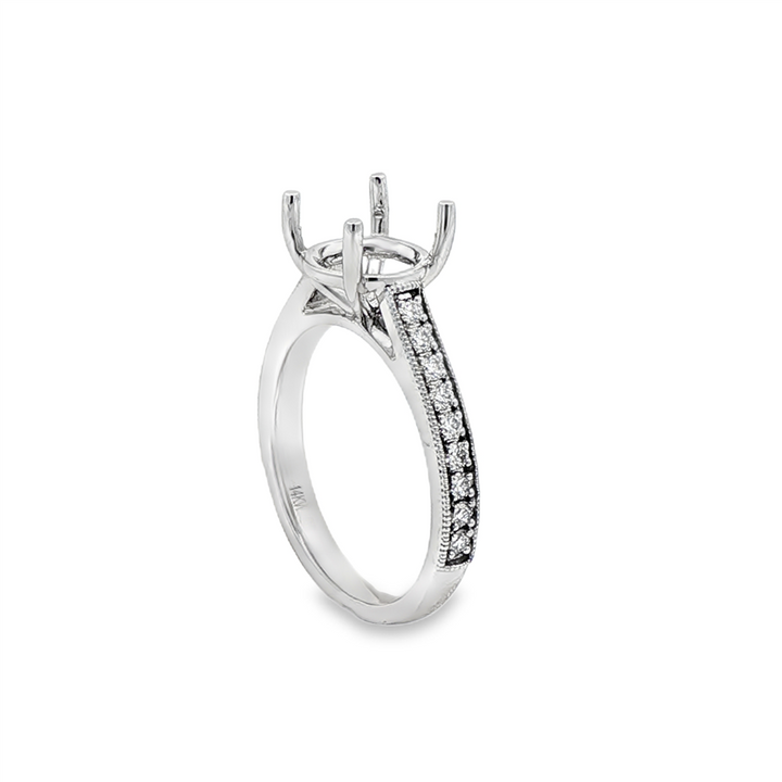 14K White Gold Lab-Grown Diamond Semi-Mount Engagement Ring – 0.31ctw