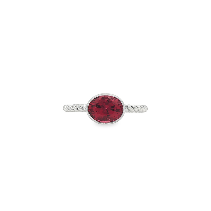 14K White Gold Twisted Bezel Semi-Mount Ring