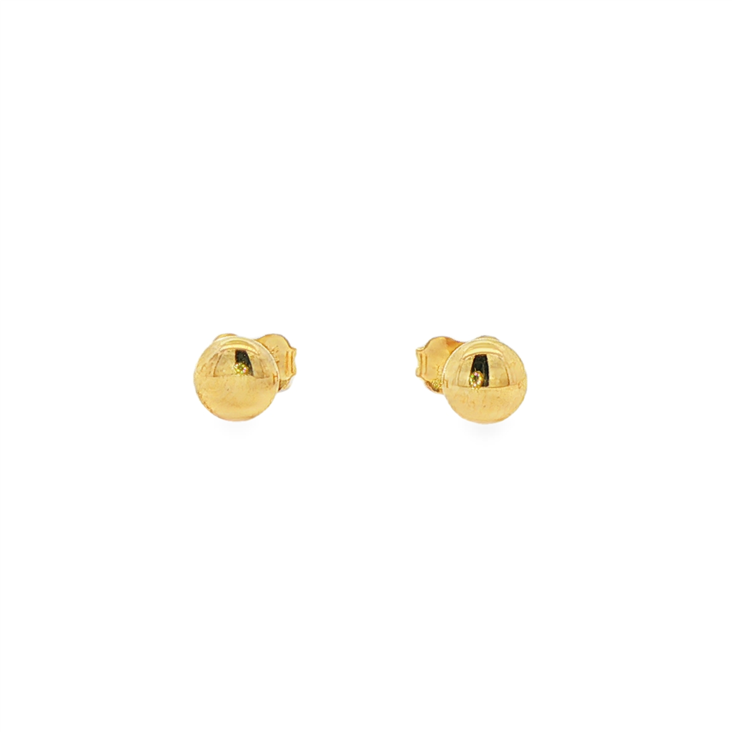 14K Yellow Gold Flat Button Stud Earrings 5.5mm – 0.6g