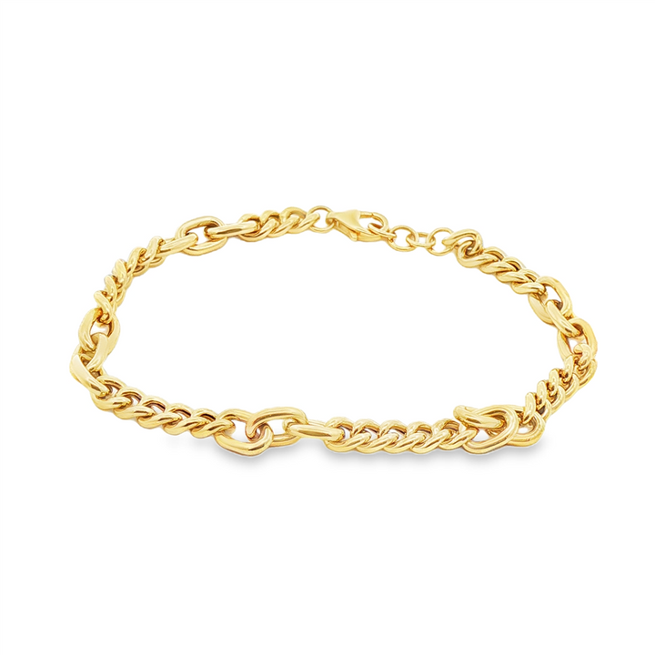 14K Yellow Gold Hollow Bracelet – 5mm, 7.75", 4.7g