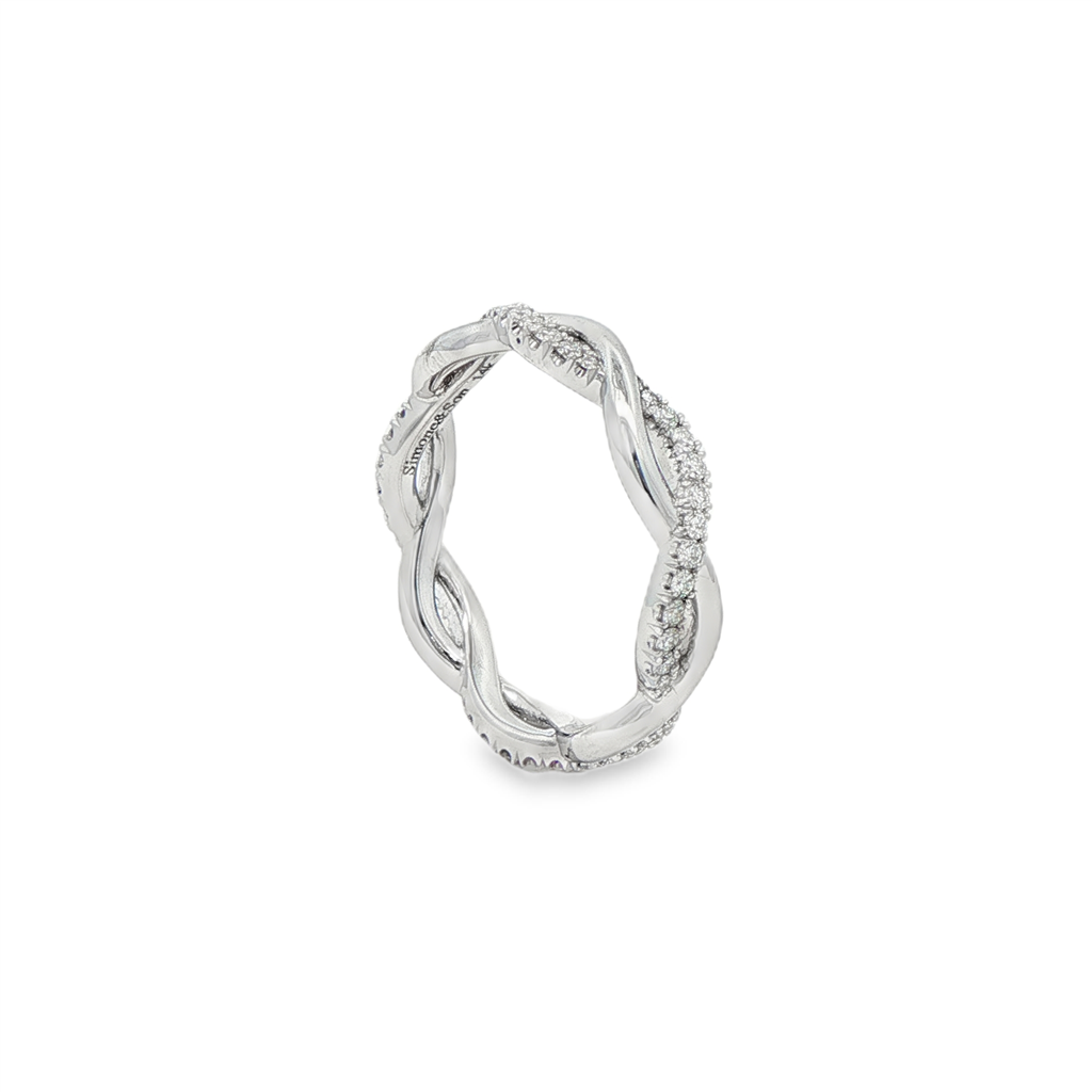 14KW Twist Diamond Wedding Band 3.95mm – 0.38ctw.