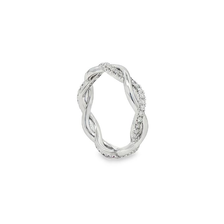 14KW Twist Diamond Wedding Band 3.95mm – 0.38ctw.