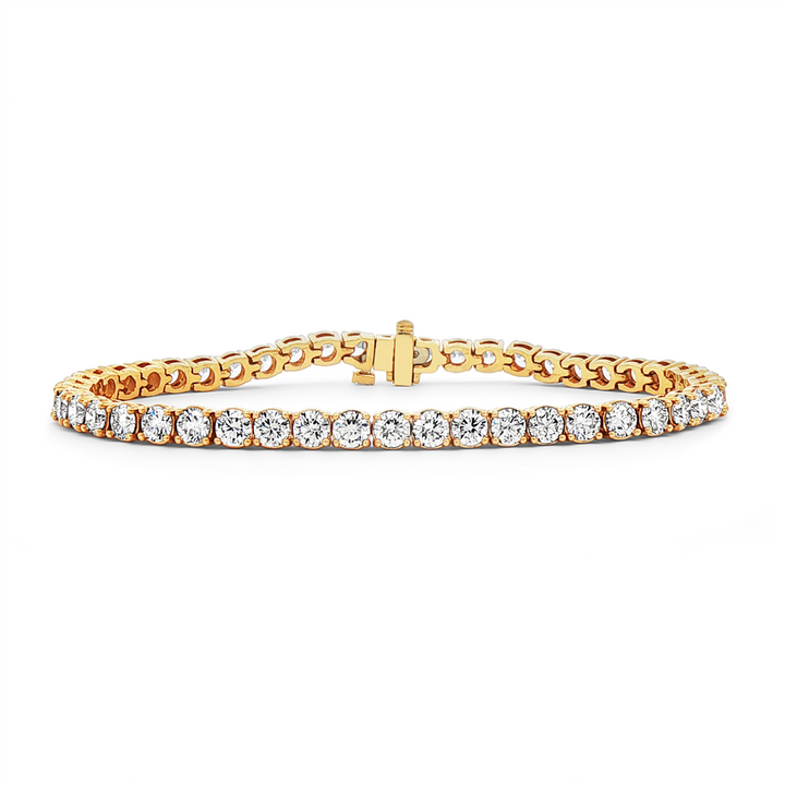 14K Yellow Gold 3.9mm Lab Grown Diamond Tennis Bracelet – 7.32ctw.