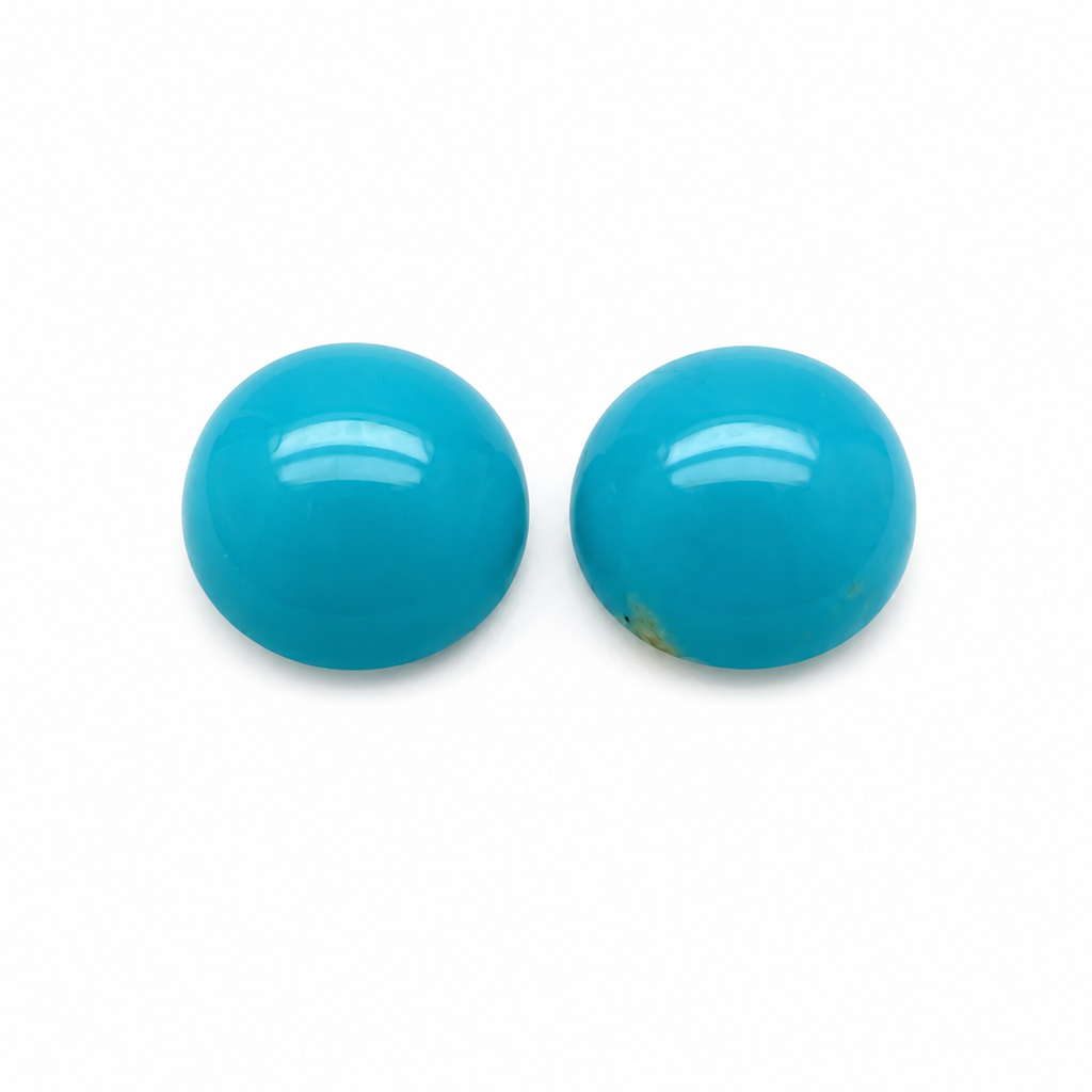 American Mined™ BlueBird Turquoise™ Round Cabochon Pair – 4mm