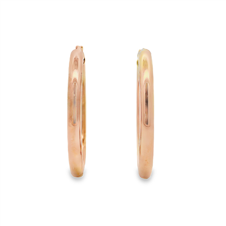 14K Rose Gold 30x4mm Hoop Earrings – 3.8g