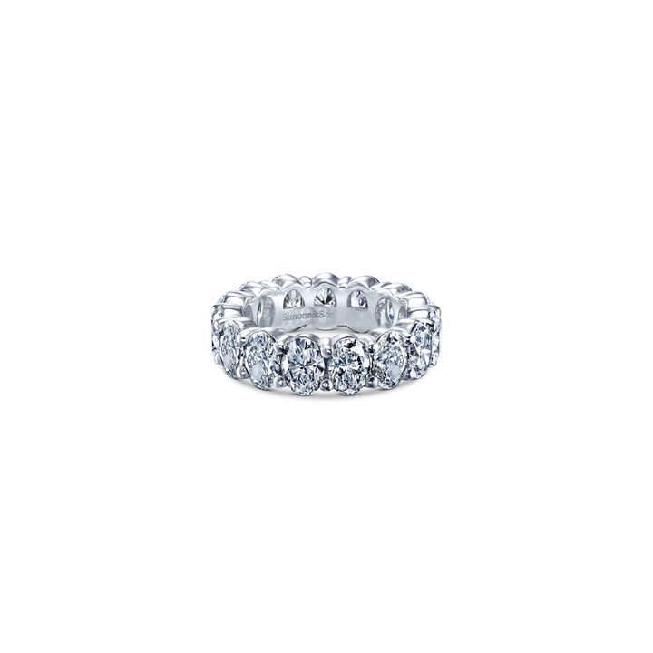 Platinum Natural Oval Diamond Eternity Band 5.90ctw.