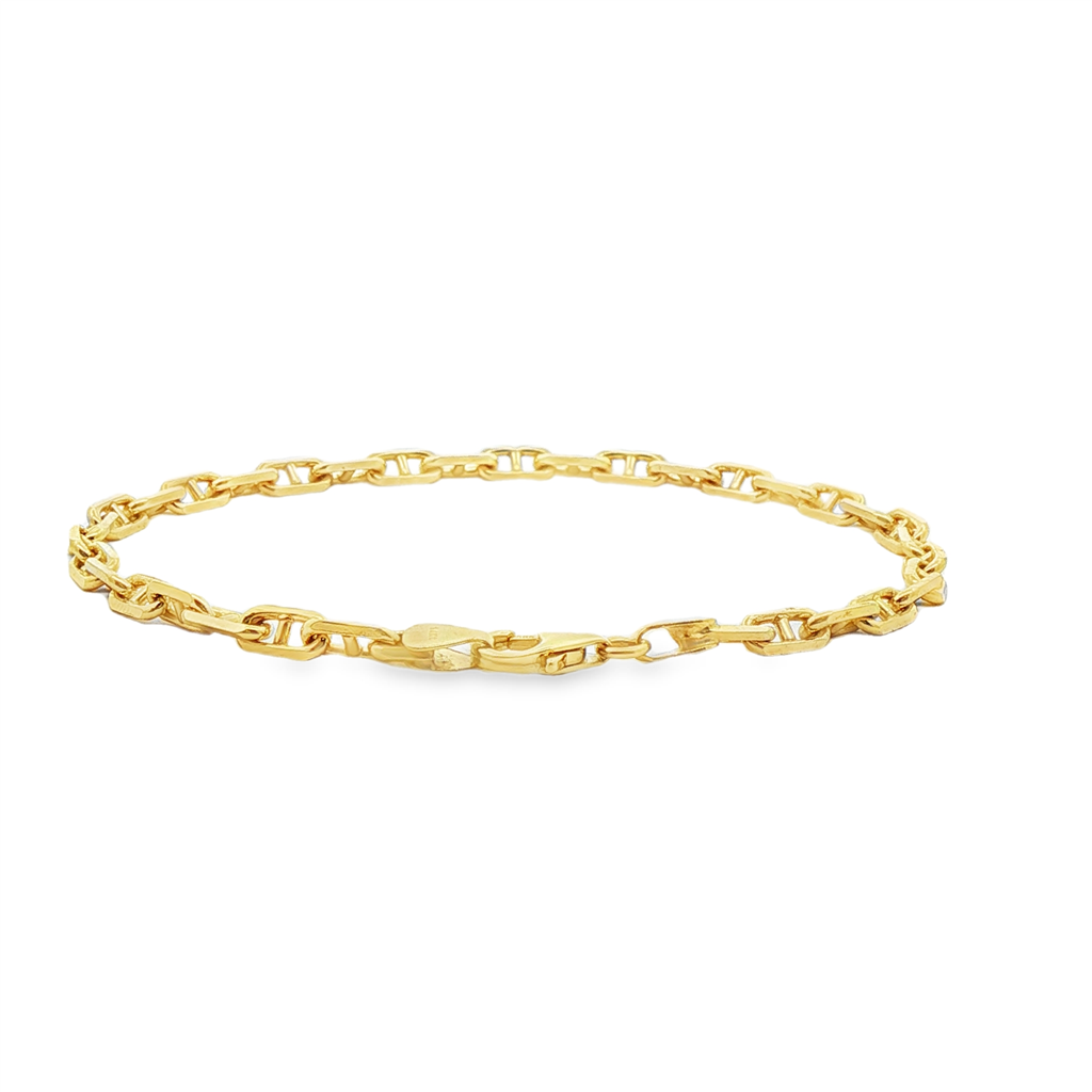 14K Yellow Gold Marine Anchor Chain Bracelet – 4.1mm, 8" (8.1g)