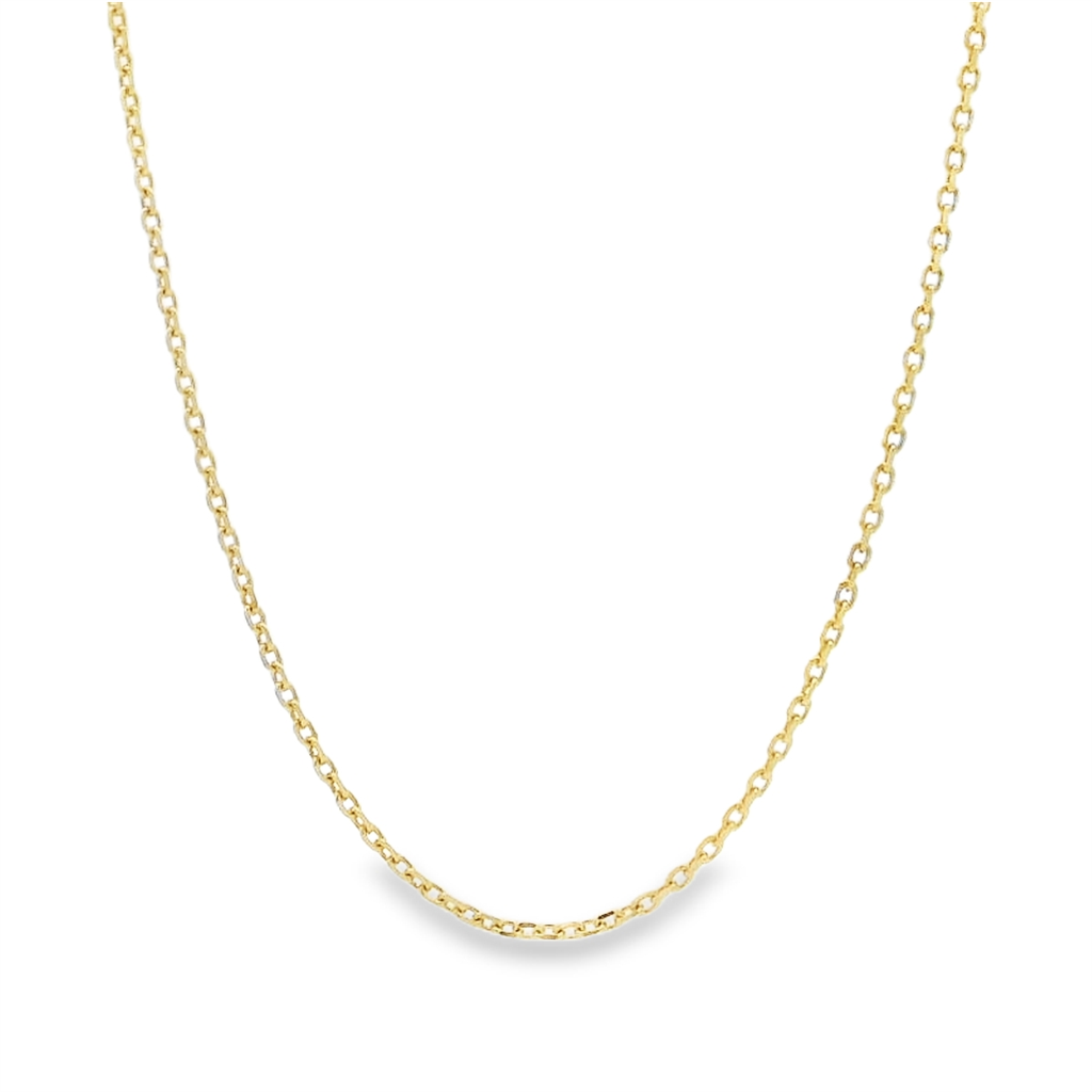 14K Yellow Gold Diamond-Cut Rolo Chain – 1.3mm | 16" | 1.9g