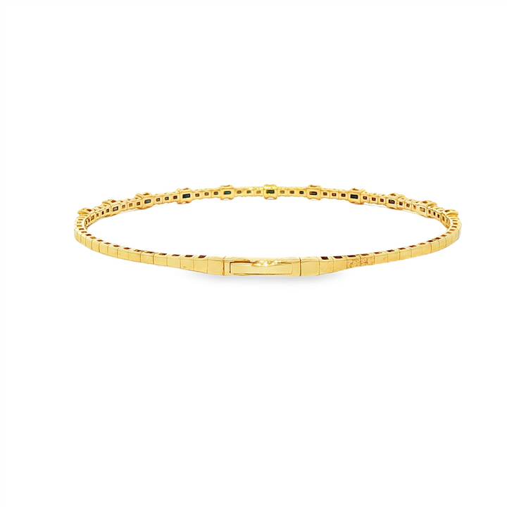 14K Yellow Large Diamond Flexi Bangle – 3.7mm, 2.40ctw, 9.4g