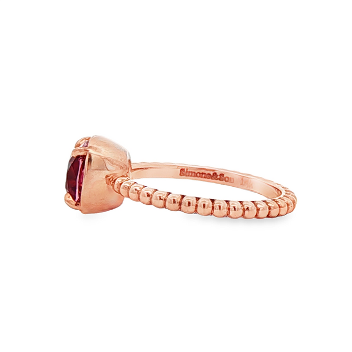 14K Rose Gold Pink Tourmaline Bezel Ring – 2.03ct