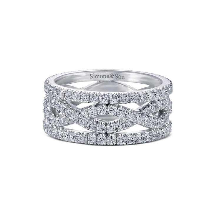 14K White Gold 1.77ctw Diamond Wedding Band