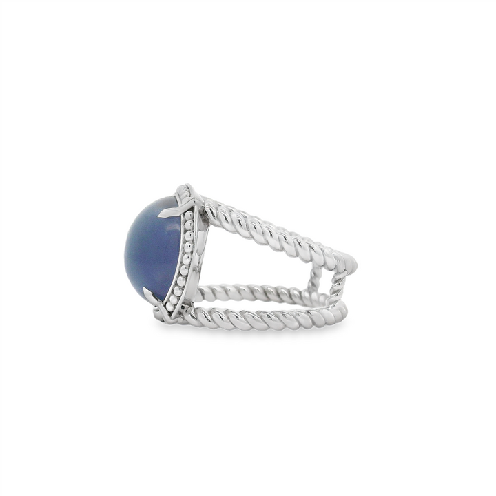 14KW Lavender Chalcedony Cabochon Ring – 9.06ct.