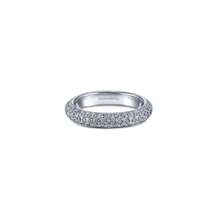 Platinum 3 Row Diamond Band 1.43ctw.