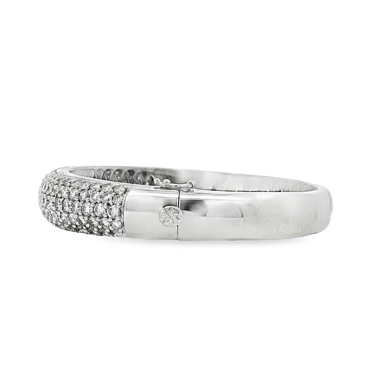 18KW Estate Diamond Bangle | 145 RBC Natural Diamonds | 8.41 CTW | 39.5g