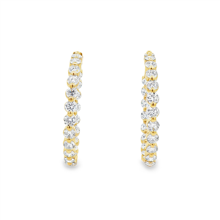 14K Yellow Gold 34mm Inside-Out Lab Grown Diamond Hoop Earrings – 5.47ctw.