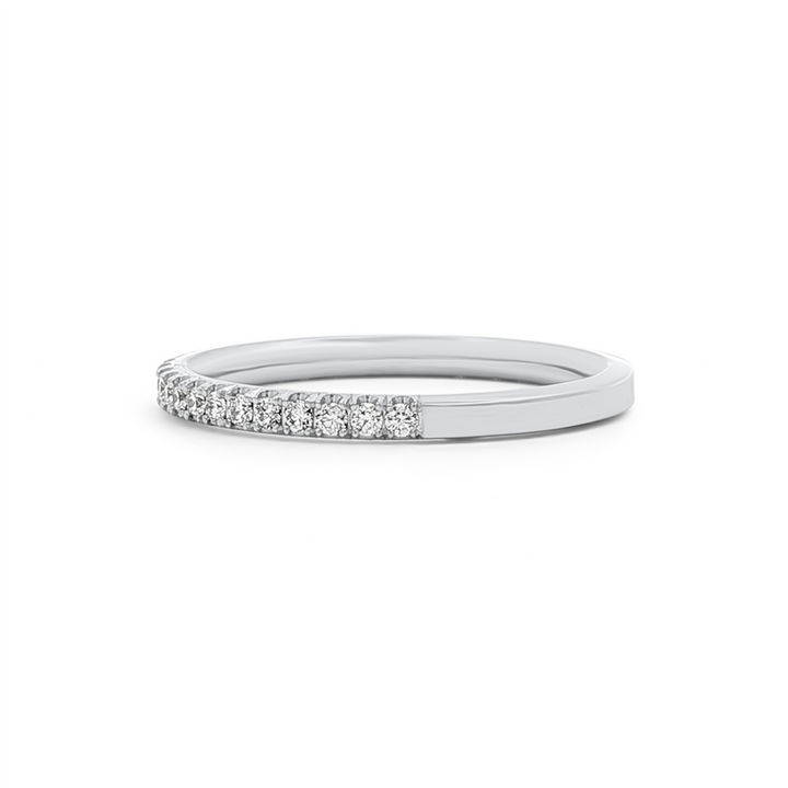 14K White Gold Natural Diamond Band – 1.8mm, Size 6.5, approx. 0.21 CTW, 1.7g