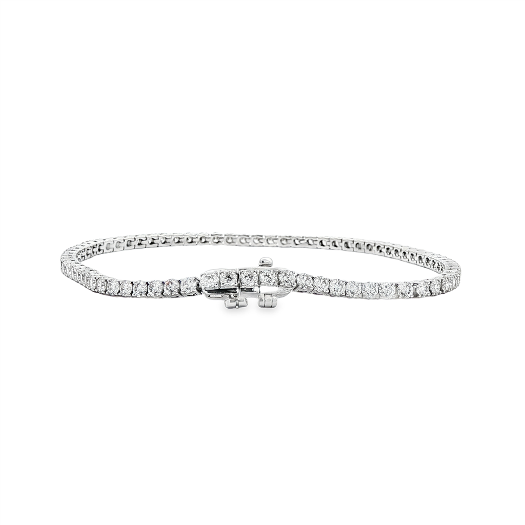 14K White Gold 2.3mm Lab Grown Diamond Tennis Bracelet – 3.33ctw.