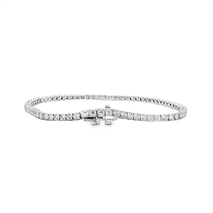 14K White Gold 2.3mm Lab Grown Diamond Tennis Bracelet – 3.33ctw.