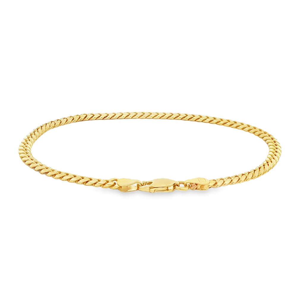 14K Yellow Gold Miami Cuban Bracelet – 3.3mm, 7", 6.4g