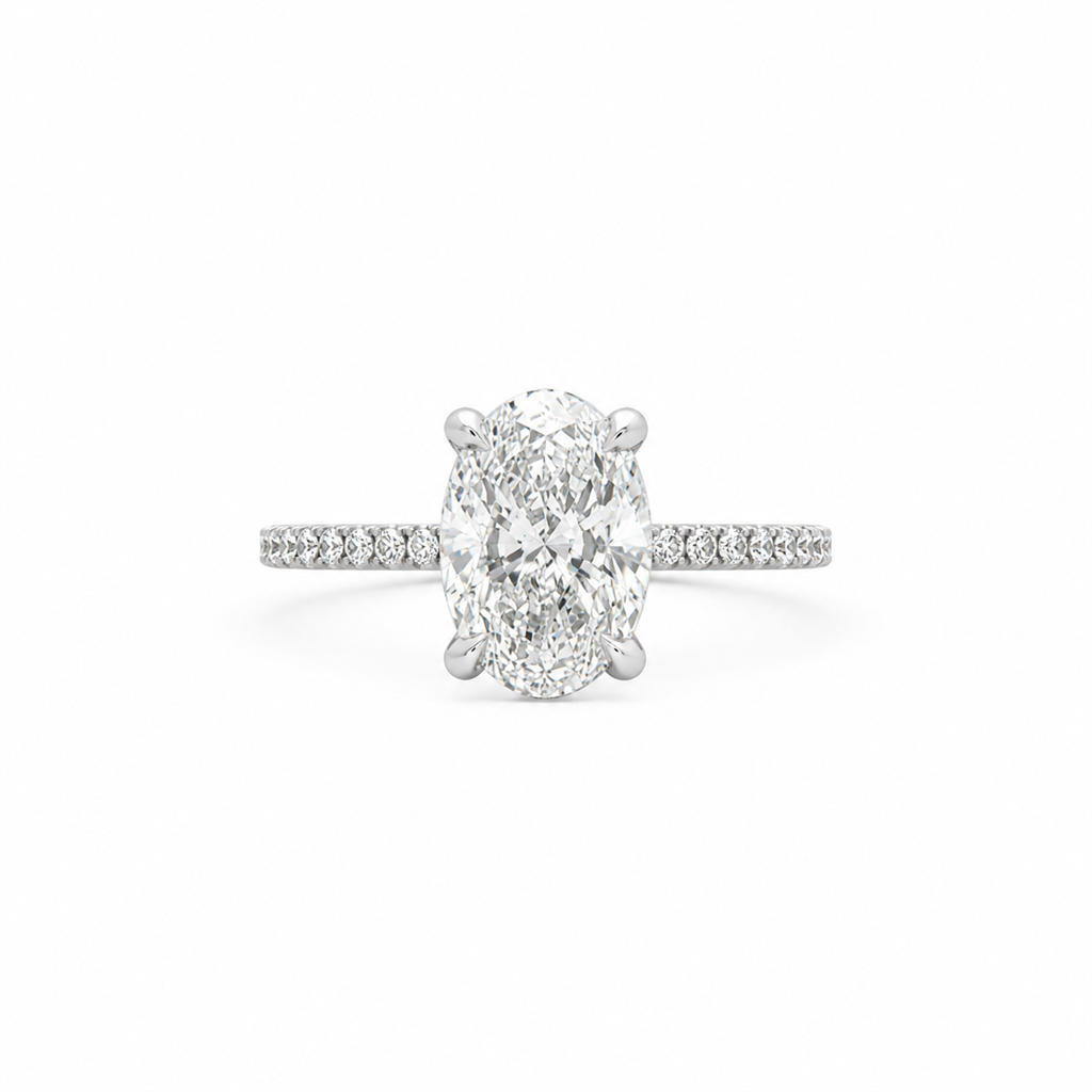 14K White Gold Natural Diamond Semi-Mount Engagement Ring