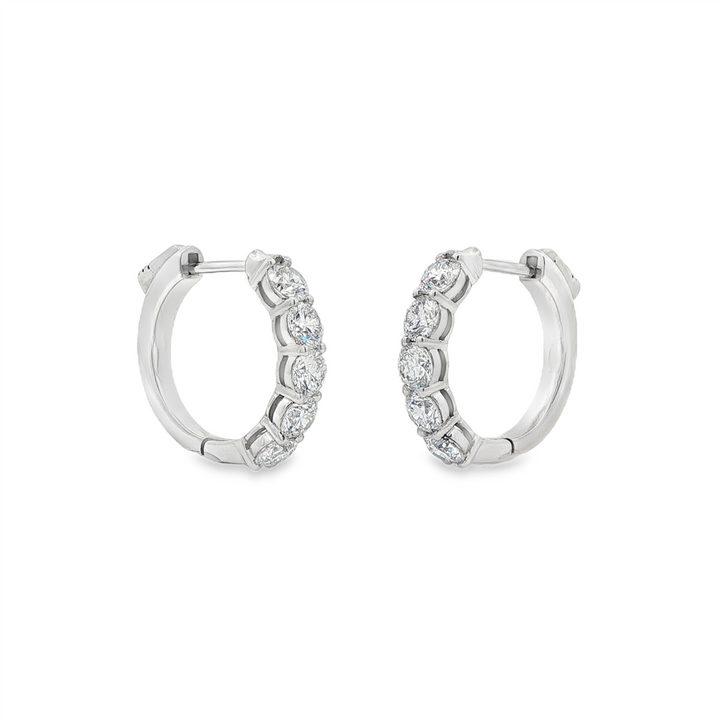 18K White Gold Natural Diamond Hoop Earrings – 2.01ctw, 17.5x3.7mm, 6.3g
