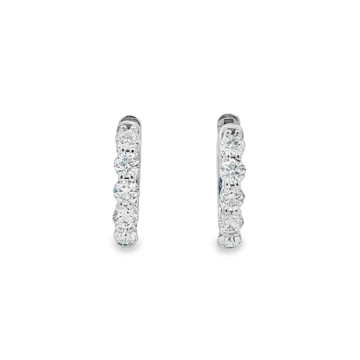 14K White Gold Lab Diamond Hoop Earrings – 1.05ctw, 16x3mm, DEF VS–VVS, 4.7g