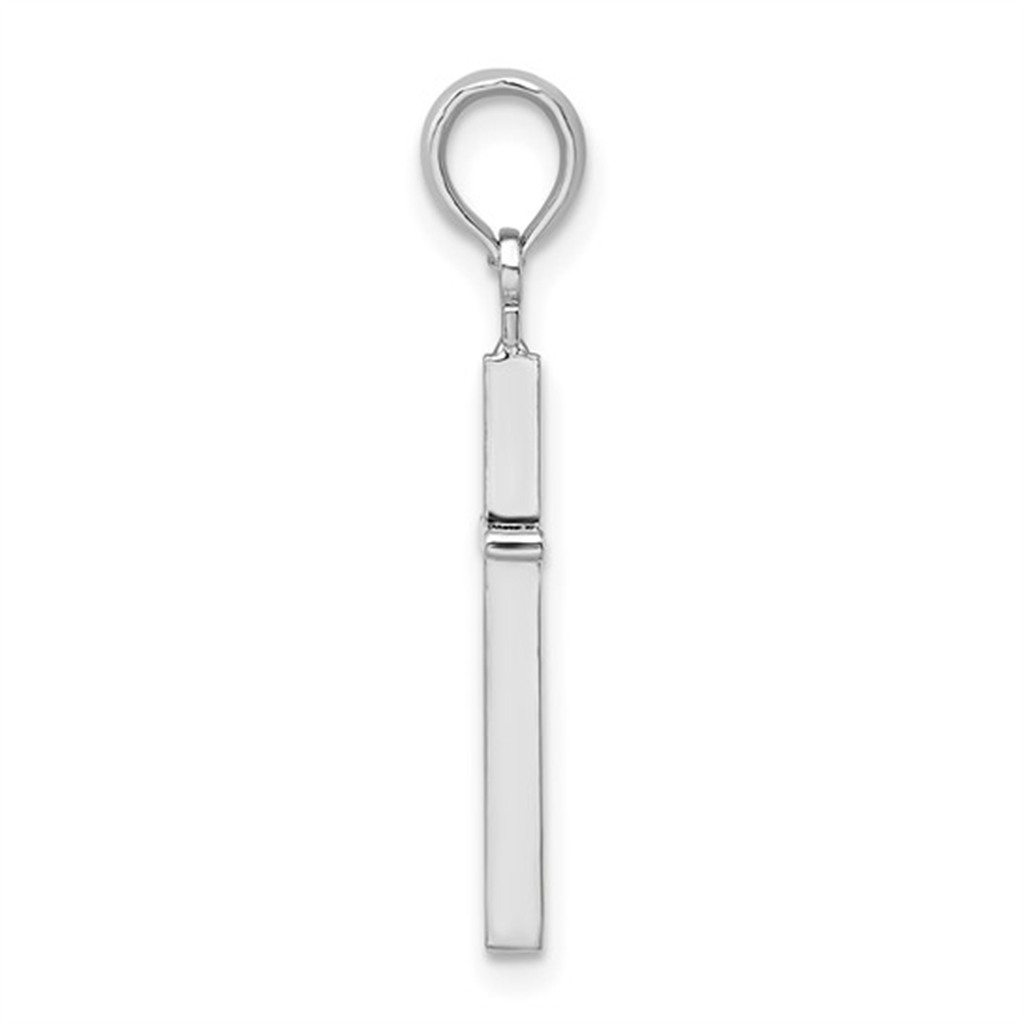 Sterling Silver Polished Thin Cross Pendant – 21.3 × 9.5mm