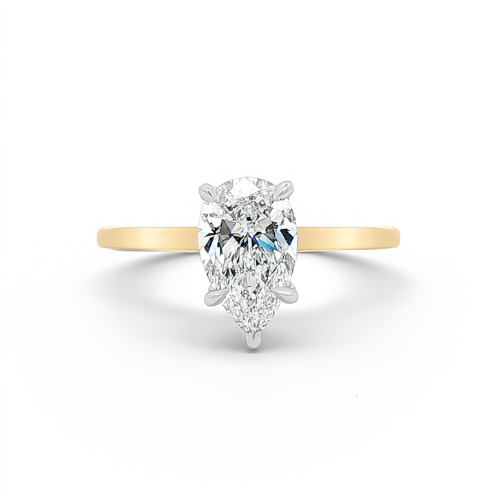 14K Yellow Gold & Platinum Natural Diamond Semi-Mount Engagement Ring