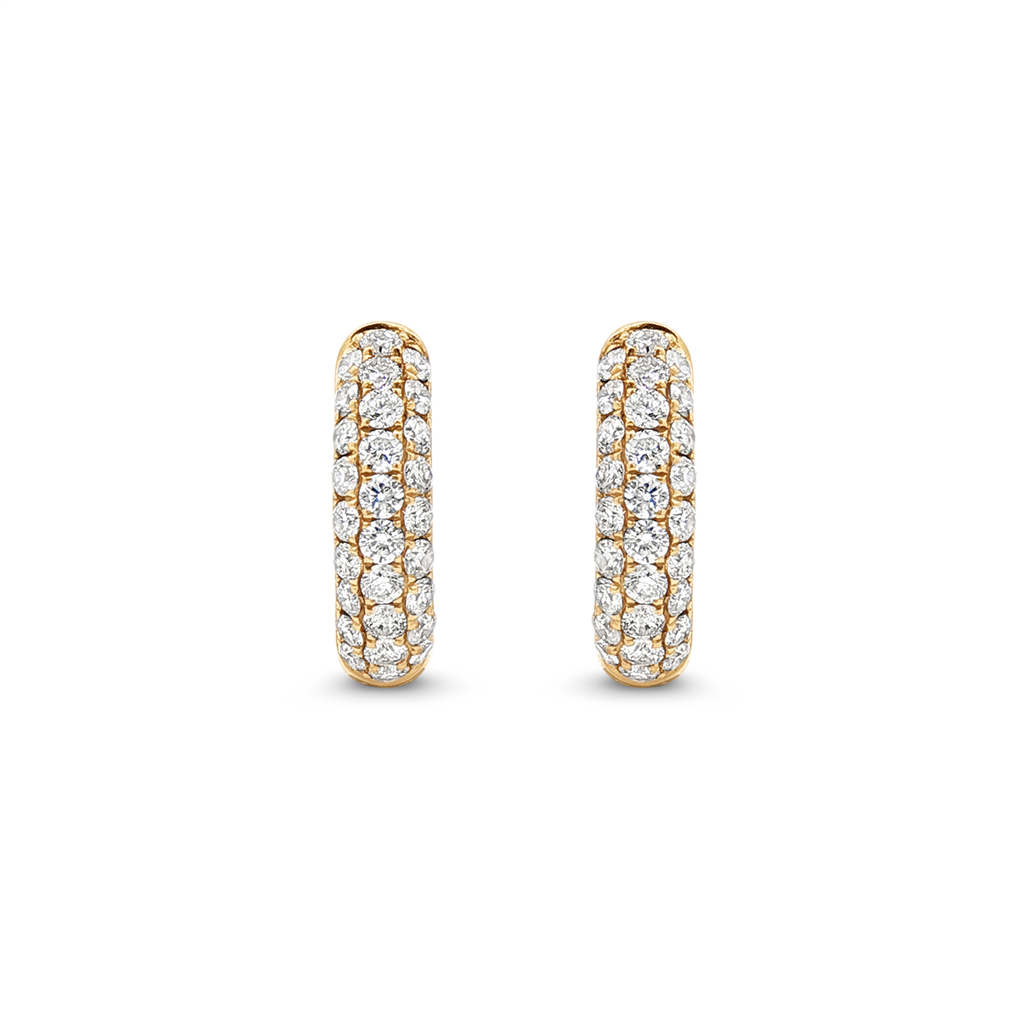 14K Yellow Gold 16x4.1mm Natural Diamond Hoop Earrings – 1.09ctw.