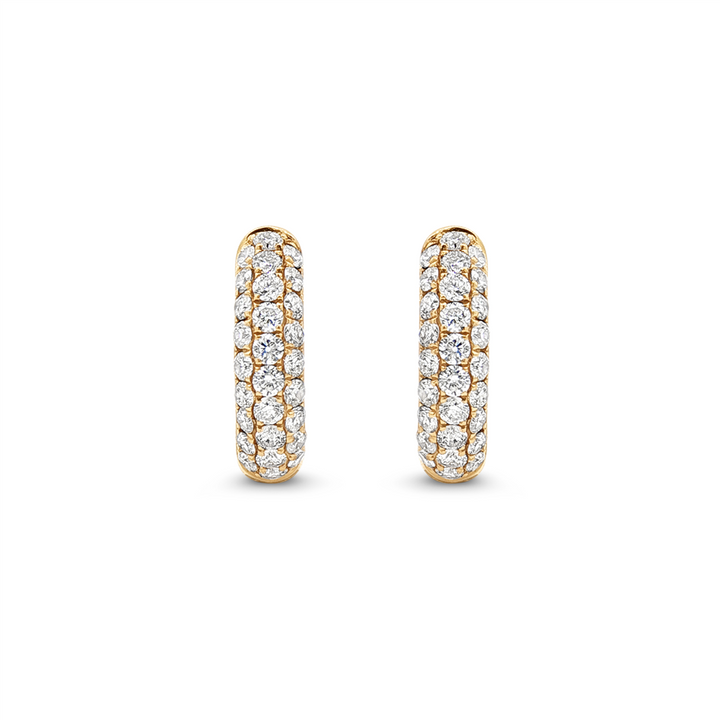 14K Yellow Gold 16x4.1mm Natural Diamond Hoop Earrings – 1.09ctw.