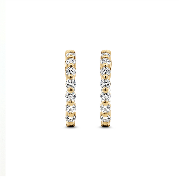 14K Yellow Gold Inside-Out Lab Diamond Hoop Earrings – 1.23ctw.