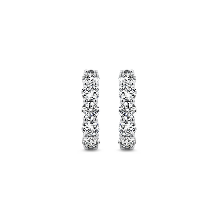 14K White Gold 19mm Lab Grown Diamond Hinged Hoop Earrings – 2.43ctw.