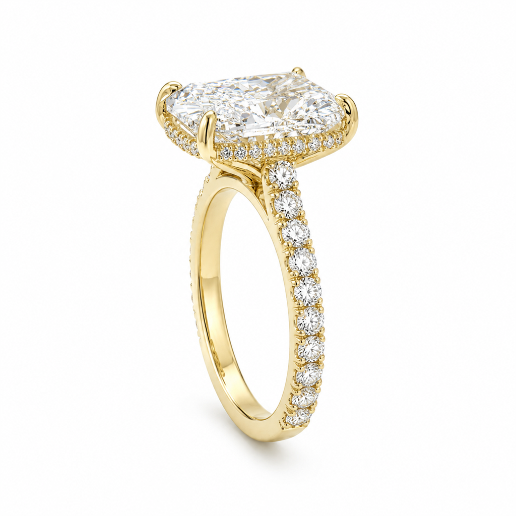 14K Yellow Gold Lab-Grown Diamond Semi-Mount Engagement Ring – 0.69 CTW