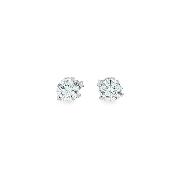 14K White Gold Lab-Grown Diamond Martini Stud Earrings – 1.02ctw (IGI Certified)