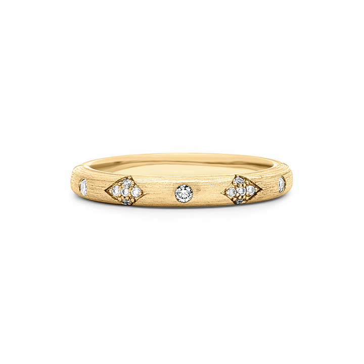 14K Yellow Gold Lab Diamond Star Band – 0.16ctw.