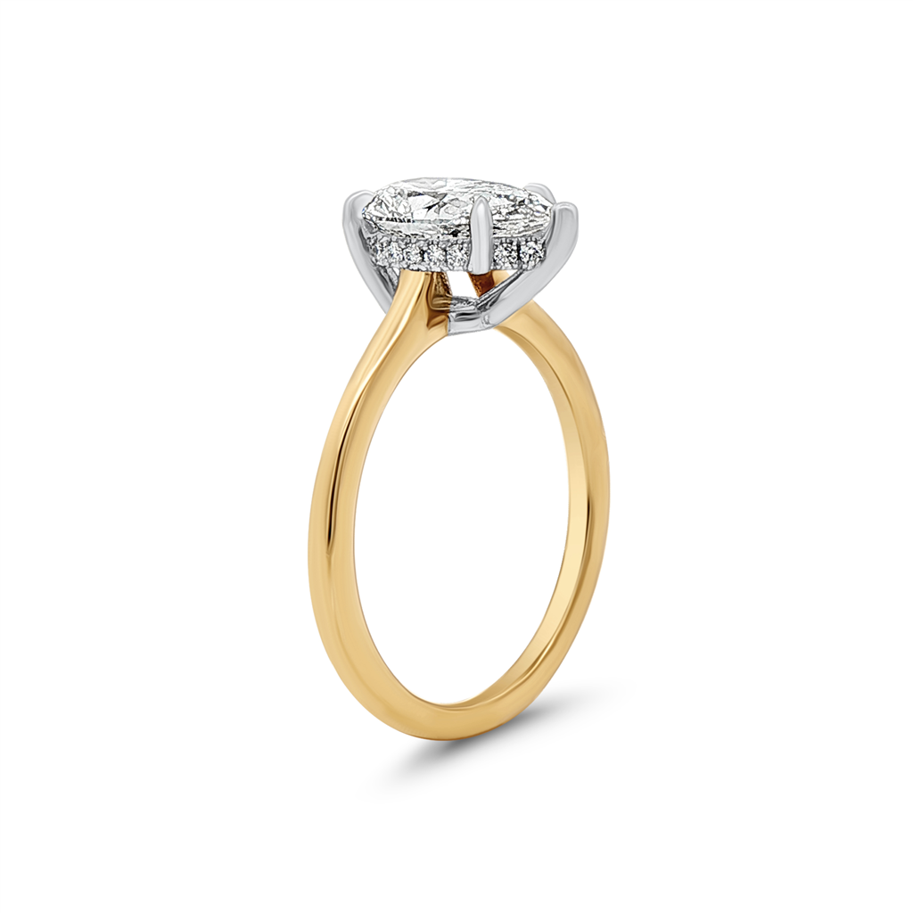 14K Yellow Gold & Platinum Natural Diamond Semi-Mount Engagement Ring