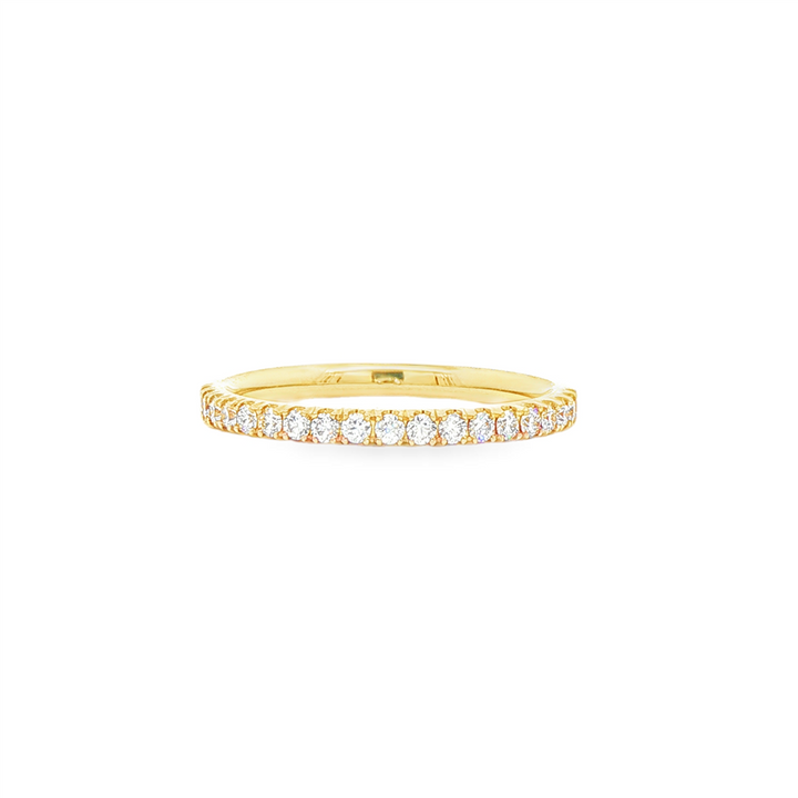 14K Yellow Gold Natural Diamond Half Eternity Band – 1.9mm, Size 6.5, approx. 0.27 CTW, 1.9g