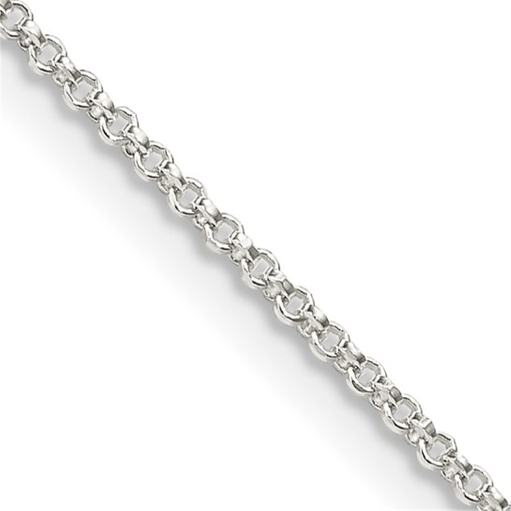 Sterling Silver Diamond-Cut Rolo Chain – 1.4mm, 18"
