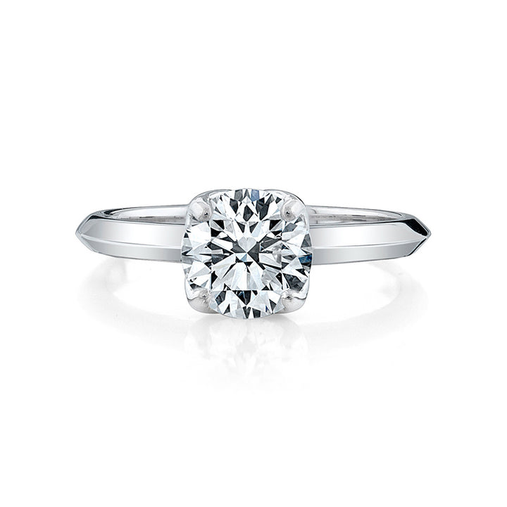 18k White Gold - Knife Edge Solitaire Engagement Ring Setting