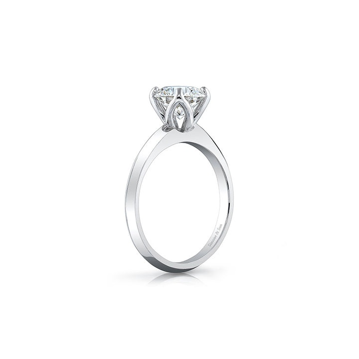 18k White Gold - Knife Edge Solitaire Engagement Ring Setting