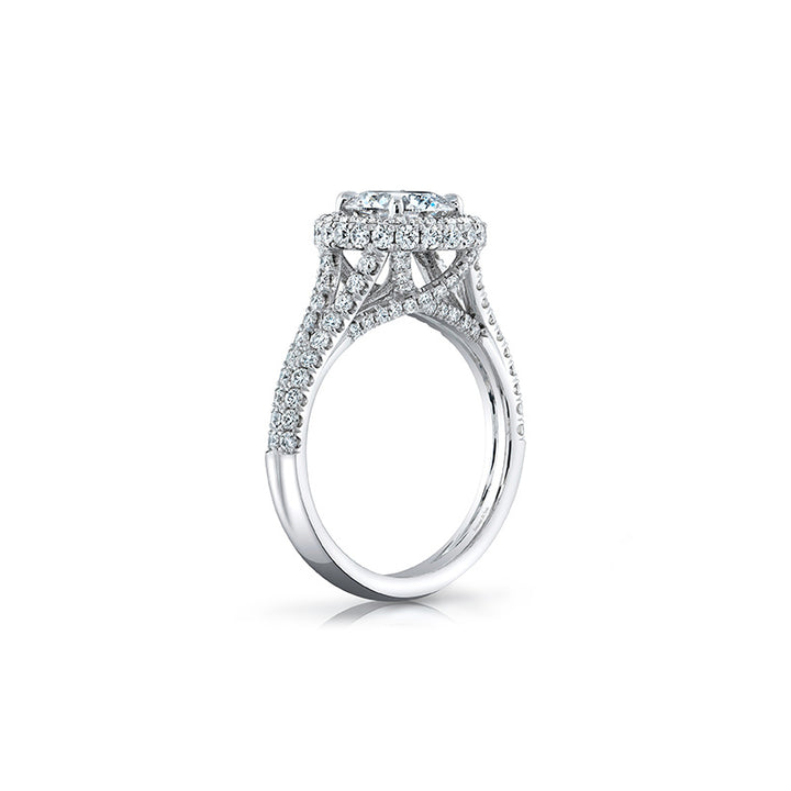 18k White Gold - Infinity Halo Diamond Engagement Ring Setting