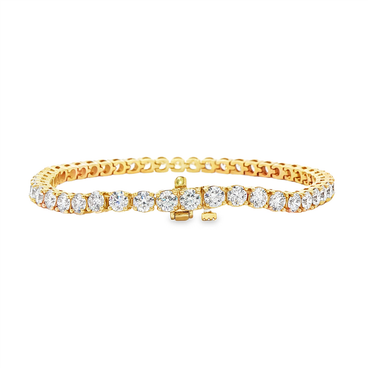 14K Yellow Gold 3.9mm Lab Grown Diamond Tennis Bracelet – 7.32ctw.