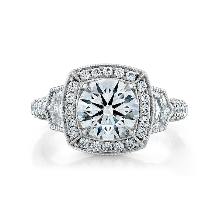 Platinum - Vintage Inspired Diamond Engagement Ring Setting