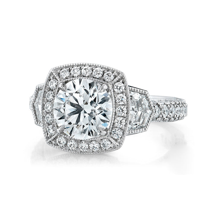 Platinum - Vintage Inspired Diamond Engagement Ring Setting